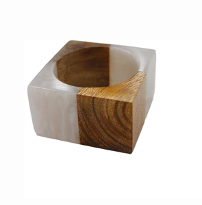 New Arrival Square Shape <b>Epoxy</b> Resin & Wood Napkin Ring Holder For for Wedding Dining <b>Table</b> Item At Good Price - Product Image 1