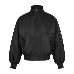 Chaqueta Bomber Verde Oliva para Hombre, Cierre de Cremallera, Resistente al Viento, Cuello Alto Informal, Material de Poliéster, Corte Corto - Product Image 4