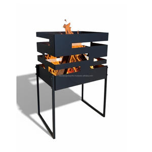 Brasero en acier découpé au laser avec motif de treillis recouvert de lierre - Product Image 3