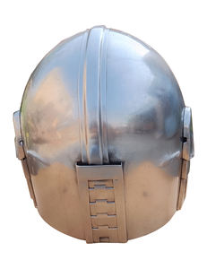 Casco Mandaloriano Hecho a Mano, Acero Suave, Armadura de Caballero de Batalla, Acabado Plateado, Decoración Histórica para Reenactaciones, Proveedor Mayorista - Product Image 3