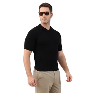 Polo décontracté en tricot de coton pour hommes, printemps et été, T-shirt à revers décontracté à la mode, T-shirt simple et de grande taille pour hommes - Product Image 1