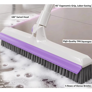 Escoba de interior moderna con mango de plástico, cerdas resistentes sin desprendimiento, cerdas extensibles de plástico, para el hogar, OEM, hierro - HD3121 - Product Image 2