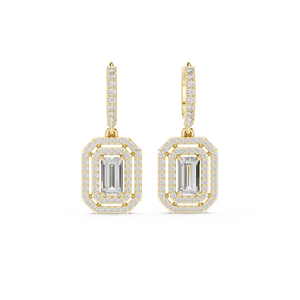 Pendientes Colgantes Vintage Chapados en Oro de 10K, Diseño Retro Hecho a Mano con Diamantes Cultivados en Laboratorio para Mujeres, Festivales y Regalos - Product Image 4