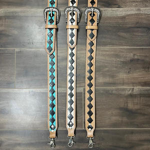 Bandoulière en cuir usiné à la main multifonction réglable personnalisée Sangles de sac en cuir véritable à carreaux pour unisexe - Product Image 6