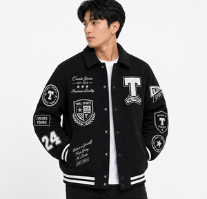 Veste universitaire pour homme, personnalisable avec nom et numéro, en mélange de laine / polaire, pour un style automnal - Product Image 3