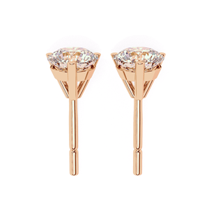 Pair Earwear Fastening <b>Back</b> Post Women Fine Jewelry 1.5ct Round Cut Lab grown Diamond Solitaire Stud <b>Earrings</b> 18K Solid Gold - Product Image 6