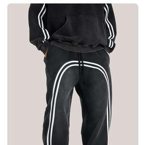 Survêtements en molleton de coton à fermeture éclair, style vintage, avec étiquette personnalisée et logo sur mesure, en tissu blanc épissé - Product Image 4