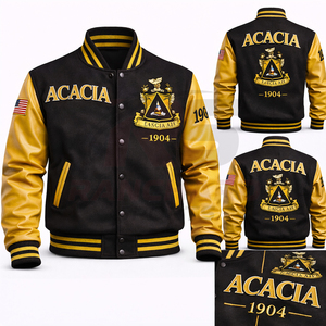 Chaqueta de Fraternidad Personalizada con Bordado y Detalles de Parches de Chenilla, Chaqueta Universitaria Griega Personalizada con Producción en Masa - Product Image 3