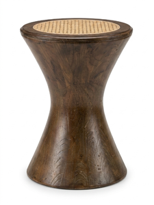 <b>Midcentury</b> Modern Wood <b>Coffee</b> <b>Table</b> With Rattan Top Handmade Living Room Furniture - Product Image 1