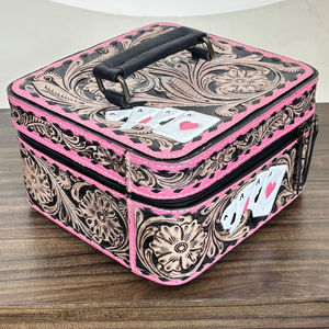 Nuevo Estuche Organizador de Joyas de Cuero Vacuno Genuino Rosa de Moda, Estuche de Almacenamiento de Viaje Cuadrado de Gran Capacidad Hecho a Mano - Product Image 4