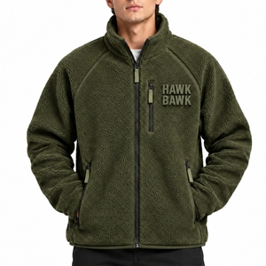 <b>Men</b> <b>Sherpa</b> Fleece <b>Jacket</b> High Neck Warm Casual Winter Outerwear High Collar Design Side Pocket Detail Comfortable Regular Fit - Product Image 1