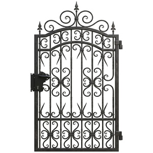 Portail double en fer forgé victorien de haute qualité, résistant à la rouille, avec revêtement en poudre, pour usage extérieur et entrepôt, sur mesure, garantie 3 ans - Product Image 1