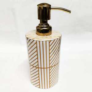 Stylish <b>White</b>-Finish Wooden <b>Bathroom</b> Organizer <b>Accessories</b> Dispense <b>Set</b> with Printed Design - Product Image 6