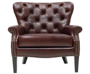 Sofá Individual de Cuero Buff de Moda con Elegante Sillón Chesterfield King, Tapizado en Cuero Buff Premium, para Exportación al por Mayor - Product Image 1