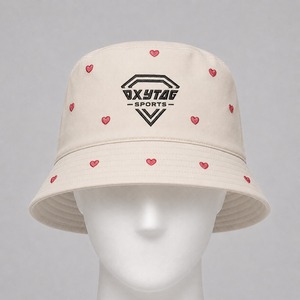 Chapeau Bob Personnalisé Brodé Motif Cœur Unisexe en Coton Casquette de Pêcheur Décontractée Chapeau de Soleil Extérieur Vente en Gros OEM ODM - Product Image 5