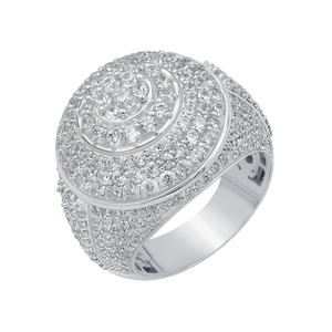 Anillo de Moissanita Iced para Hombre, con Engaste de Racimo, Bañado en Rodio, Plata de Ley, Anillo de Compromiso, Boda, Regalo de Aniversario, Anillo de Diamantes - Product Image 1