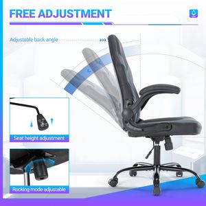 Silla de Juego Ergonómica con Reposabrazos Ajustables de Cuero PU Abatibles para Oficina, Hogar y Videojuegos, Excelente Idea de Regalo de Muebles para Navidad - Product Image 2