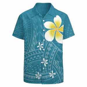 เสื้อเชิ้ตฮาวายสไตล์เกาะแปซิฟิกแบบกำหนดเอง ลายพิมพ์ทาปา ไมโครนีเซีย ไซส์ใหญ่ คอปกคิวบา แขนสั้น สำหรับผู้ชาย - Product Image 2