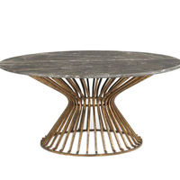 Table basse ronde en métal de grande taille avec finition dorée moderne pour le salon, meubles durables pour la décoration de la maison et de la villa