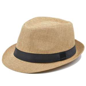Fashion Polyester Fedora Hat for <b>Women</b> Men Classic Character Casual <b>Flat</b> Wide Brim Jazz <b>Cap</b> - Product Image 2