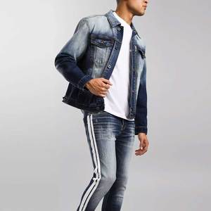 Pure Branded Material Premium Quality Men's Denim Jacket Low Price Quick Dry Front <b>Covered</b> <b>Button</b> Jeans Jacket - Product Image 2