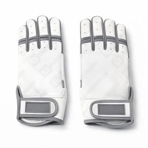 Gants de baseball unisexe professionnels en cuir de vachette de protection des mains de couleur blanche et grise pour la pratique du frappeur, nouvel arrivage - Product Image 1