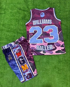 Maillot de basket-ball personnalisé avec logo d'équipe, design brodé, vêtements de basket-ball, uniforme de basket-ball par sublimation - Product Image 2