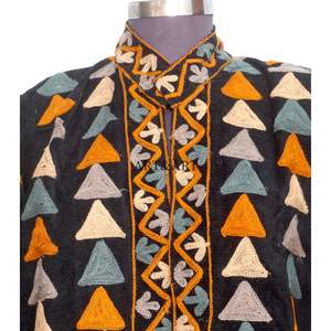 Chaqueta de Algodón Puro Bordada a Mano para Mujer, Otoño Invierno, con Cierre de Botones, Manga Larga, Talla Única - Product Image 2