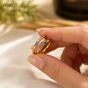 Anillo de Compromiso de Moissanita con Diamantes de Colores Arcoíris, Anillo de Boda de Plata 925 con Corte Redondo para Mujer, Joyería de Regalo - Product Image 4
