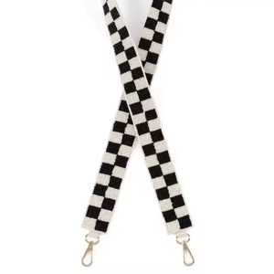 Checkered Beaded Bag <b>Strap</b> Glass Seed Beads <b>Crossbody</b> Shoulder Belt Wide Purse Handle Replacement Detachable Handbag Tote <b>Straps</b> - Product Image 3