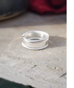 Sterling Silver Stackable <b>Rings</b> Set Twisted and <b>Plain</b> Band Handmade 925 Silver <b>Rings</b> for Women Gift Jewelry for Her - Product Image 4