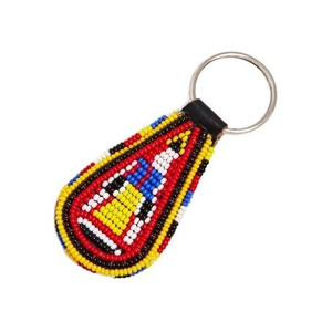 Porte-clés en cuir multi-brins et breloque de sac perlée, broderie complexe durable avec motif lettre élégant - Product Image 3