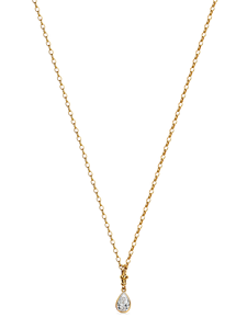 Collar con colgante de diamante talla pera de inspiración vintage, 1 quilate, diamante cultivado en laboratorio, en oro amarillo de 9K y 18K - Product Image 3