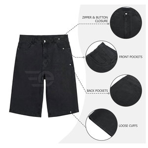 Men <b>Jeans</b> Jorts Loose Fit Casual Streetwear Summer Breathable Straight Leg Durable <b>Work</b> Outdoor Fashion Style Summer Wear - Product Image 4
