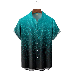 Camisa Hawaiana Estampada de Popelina de Color Sólido para Hombre, Talla Grande, Manga Corta, Transpirable, Informal, para Playa, Verano - Product Image 4