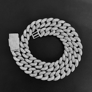 Bracelet cubain en moissanite pour homme en argent sterling 925, bijou de luxe glacé pour homme - Product Image 2