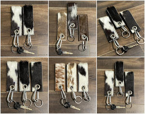 Clip de ceinture en cuir de vachette personnalisé mousqueton porte-clés bracelet en cuir véritable porte-clés cadeau mousqueton sangles porte-clés porte-clés - Product Image 3