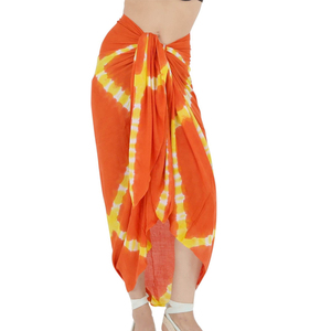 Conjunto de bikini de dos piezas para mujer, de cintura alta, con pareo de playa, traje de baño estampado de malla, 100% poliéster, estilo coreano - Product Image 1