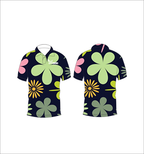 เสื้อโปโลลายดอกไม้ฮาวายแบบกำหนดเอง ระบายอากาศได้ดี น้ำหนักเบา เหมาะสำหรับทีมกอล์ฟ แขนสั้น พิมพ์ลายแบบซับลิเมชั่น เสื้อผ้าสไตล์ทรอปิคอล - Product Image 1