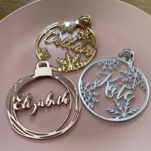 Personalized Christmas <b>Tree</b> <b>Ornament</b> Custom Name Snowflake Hanging Decoration Holiday Gift Wholesale - Product Image 2