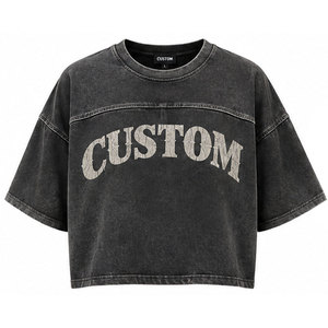 T-shirt personnalisé avec logo pour homme, coupe ample et carrée, style vintage délavé, impression graphique coupée et cousue, effet soleil éclairé, t-shirt streetwear court et carré - Product Image 1