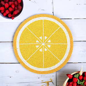 Best Theme Design Glass Beads <b>Placemat</b> Best for Parties and Other Functions Tableware Decorative Design <b>Rounded</b> <b>Placemat</b> Design - Product Image 2