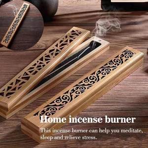 Elegant Wooden Hand-Made Sandalwood Pyramid Incense <b>Burner</b> Set Aromatic Diffuser All-Season Use Wooden Mabkhara Box Decor Set - Product Image 6