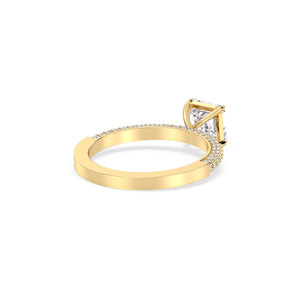 Bague solitaire en diamant de laboratoire HPHT CVD de qualité supérieure REYES en or jaune 14 carats, cadeau de mariage, bijoux minimalistes pour femmes - Product Image 6