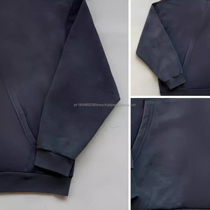 Custom High Quality Cotton 320gsm <b>Blue</b> Hoodie for <b>Men</b> Clothes New Styles Custom Fleece Pullover Blank Hoodies <b>Men</b> - Product Image 3