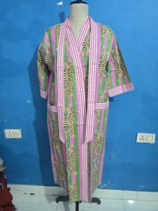 Kimonos Largos Estampados de Algodón Hechos a Mano, Unisex, Elegantes, para Dormir, para Damas de Honor y Mujeres - Product Image 3