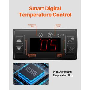 Espositore Refrigerato a 3 Ripiani con Barriera d'Aria, 4 Ruote Girevoli, Frigorifero Commerciale per Vini e Bevande - Product Image 3