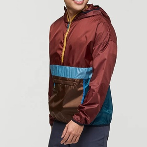 <b>Men</b> Colorblock Windbreaker <b>Jacket</b> Hooded <b>Half</b> <b>Zip</b> Windproof Lightweight Outdoor Anorak Coat - Product Image 5