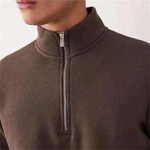 Sudadera con capucha de media cremallera para hombre, de alta calidad y estilo, con nuevo diseño, estampado de alta definición, cuello con capucha, transpirable, lavado medio, personalizada para otoño. - Product Image 2