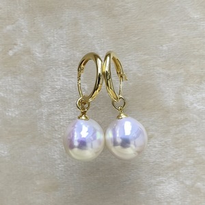 Perle d'eau douce naturelle de 11-12 mm, lumière éblouissante, argent S925, baroque, cuir froissé, papier de confiserie, pendentif fin, accessoire multi-oreilles - Product Image 2